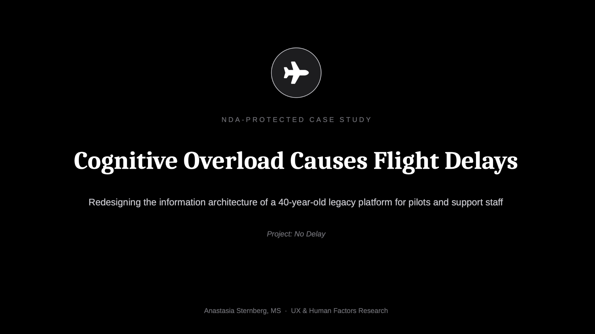 Project: No Delay — Cognitive overload and flight delays